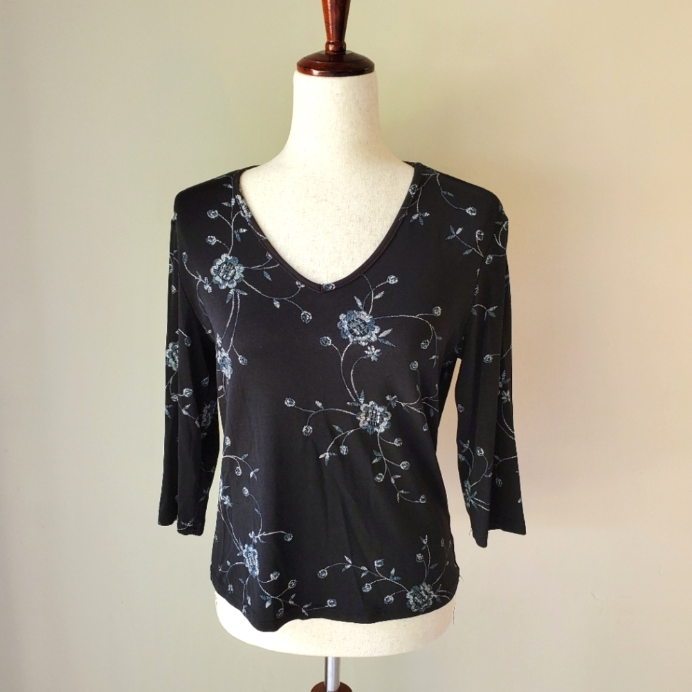 Vintage 90s Y2K Black Stretchy Briggs New York Medium Top